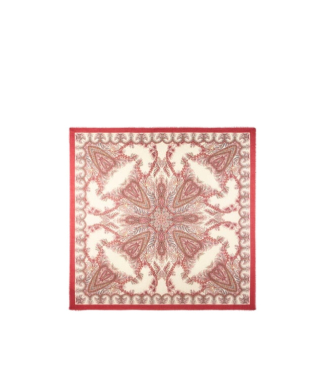 Etro Wool, Cashmere And Silk Shawl With Print In Brown
