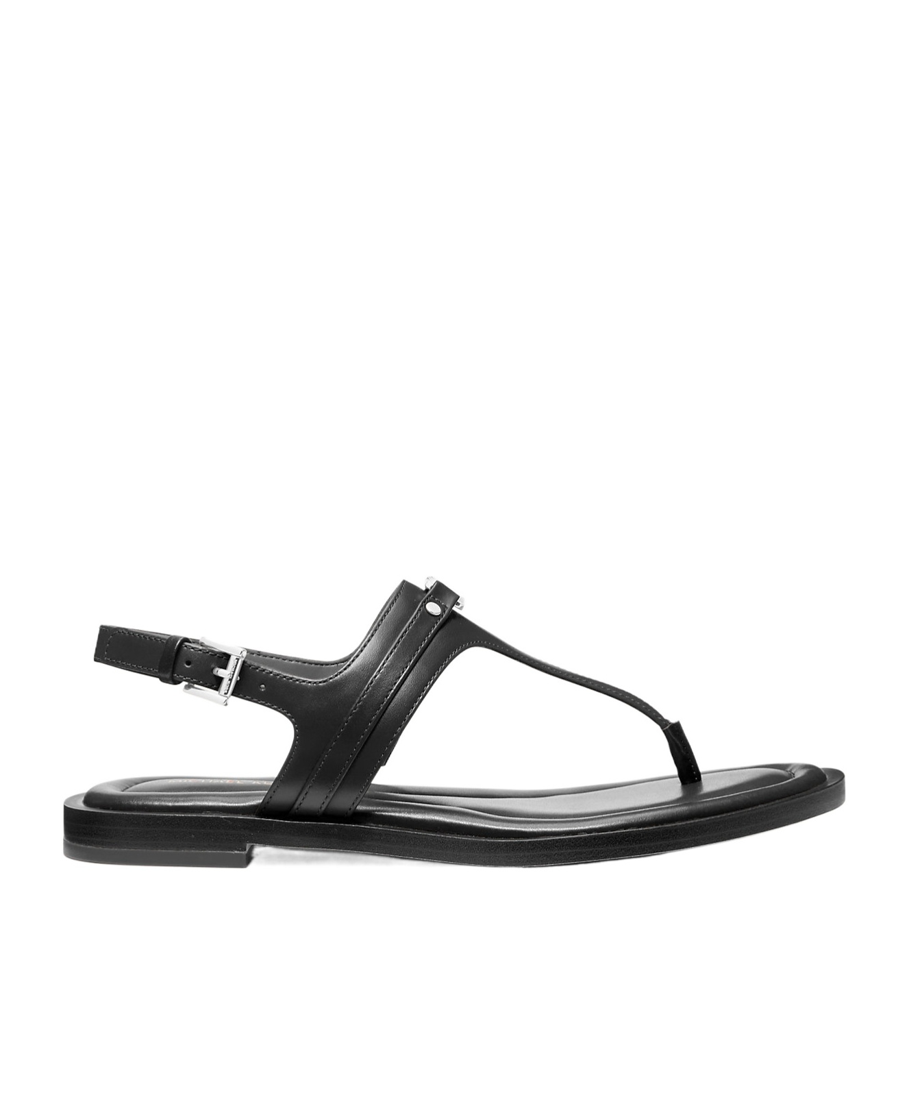 Shop Michael Michael Kors Logo-plaque Sandals In Black