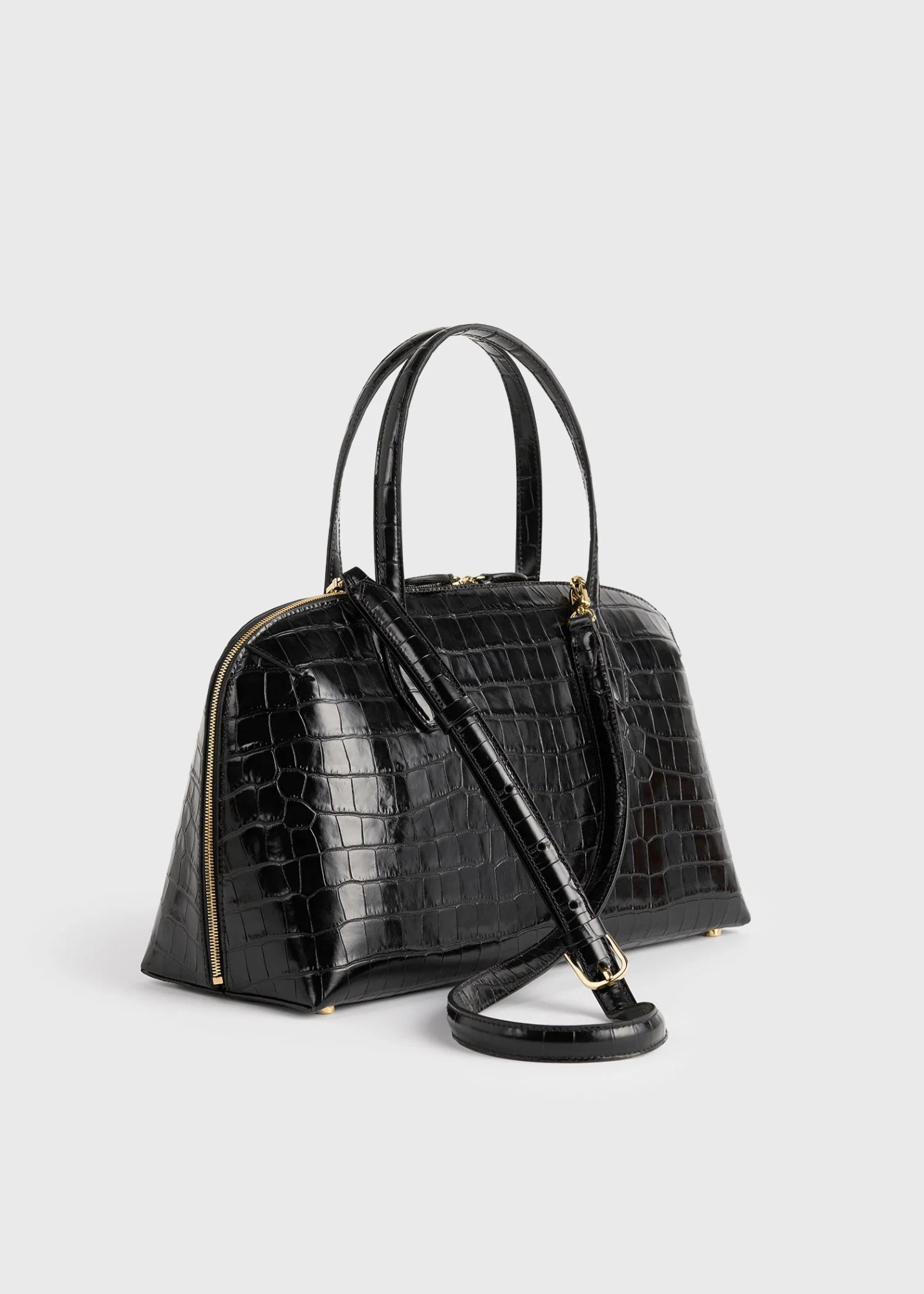 Totême Toteme Medium Lounge Zip Shopper Bag In Black