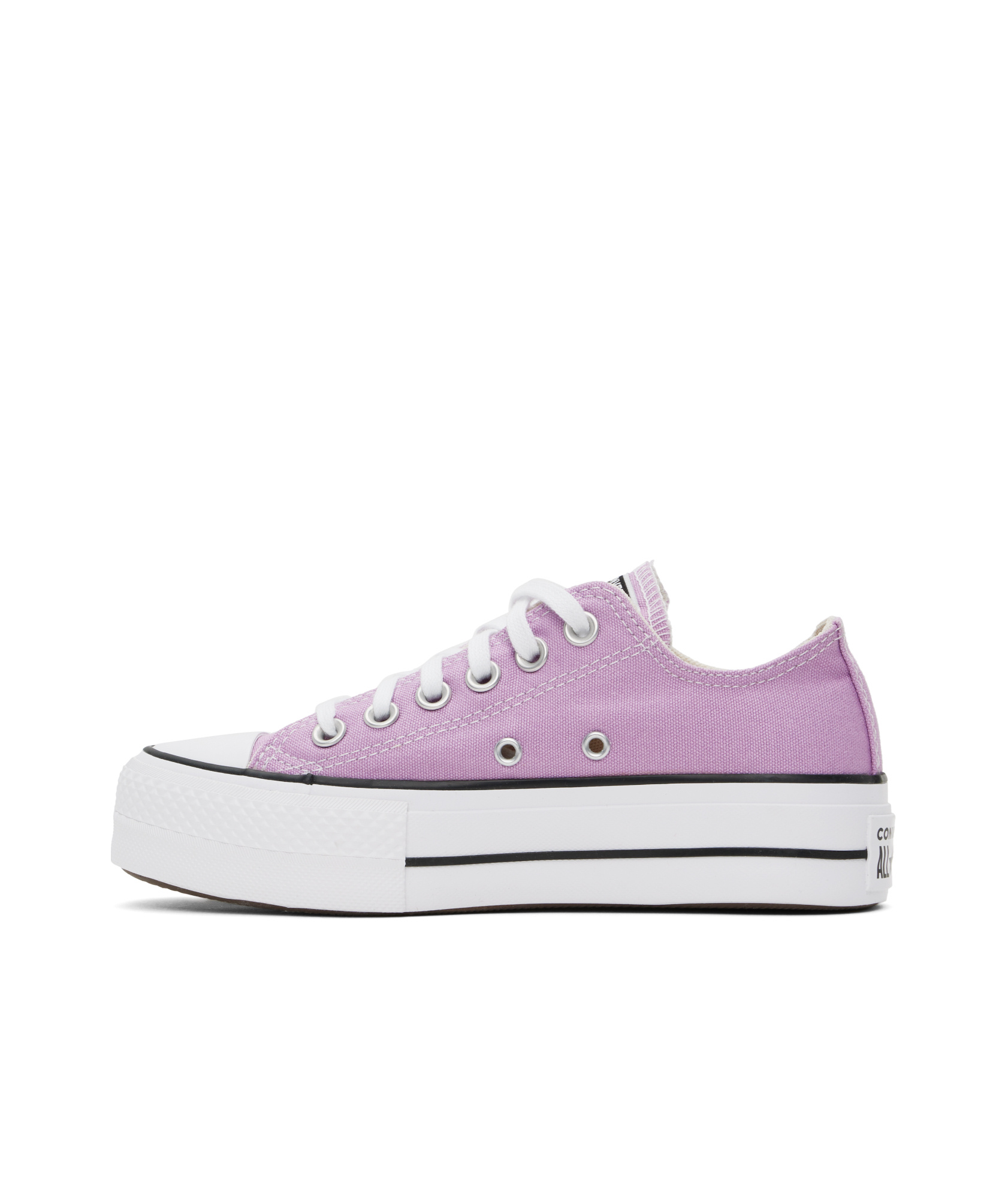 Converse Purple Chuck Taylor All Star Lift Platform Low Top Sneakers In White