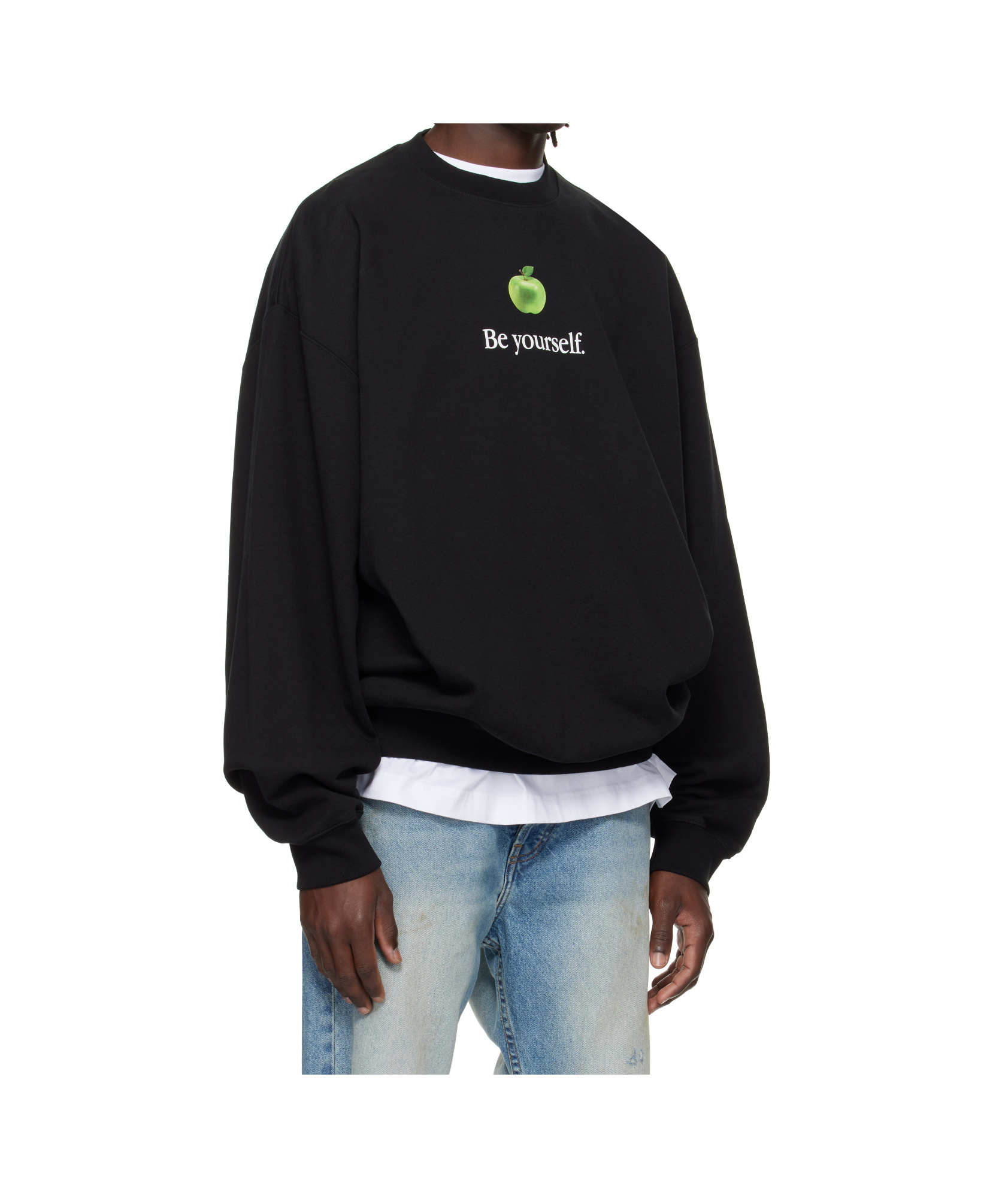 Vetements Mens Black Be Yourself Relaxed-fit Cotton-blend Sweatshirt Xl In Black