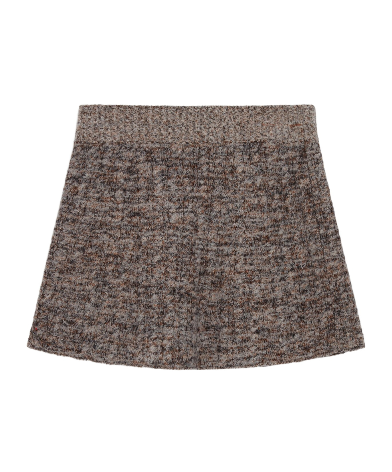 Stella Mccartney Ribbed Chunky Knit Mini Skirt In Brown