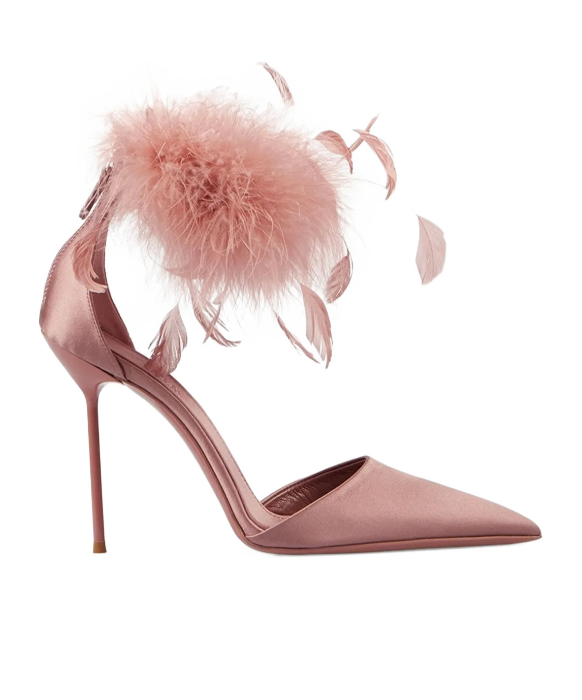Paris Texas Lidia Satin Sandals With Feather Detail