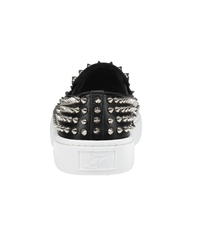 Christian Louboutin Spikeboat Nappa Leather Slip-on Sneakers In White