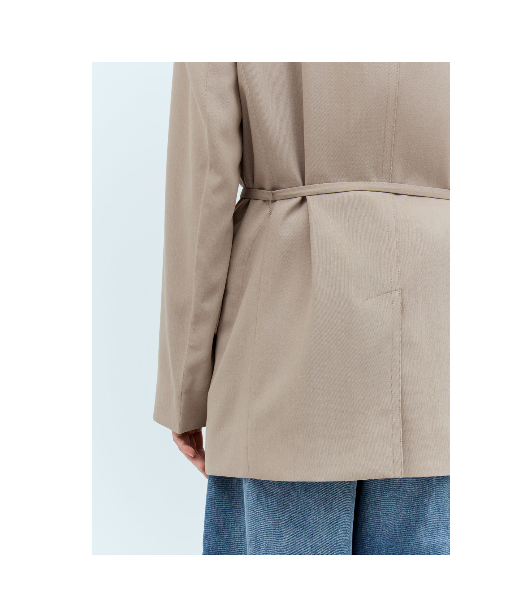 Acne Studios Women Peak Lapels Belted Blazer In Nude