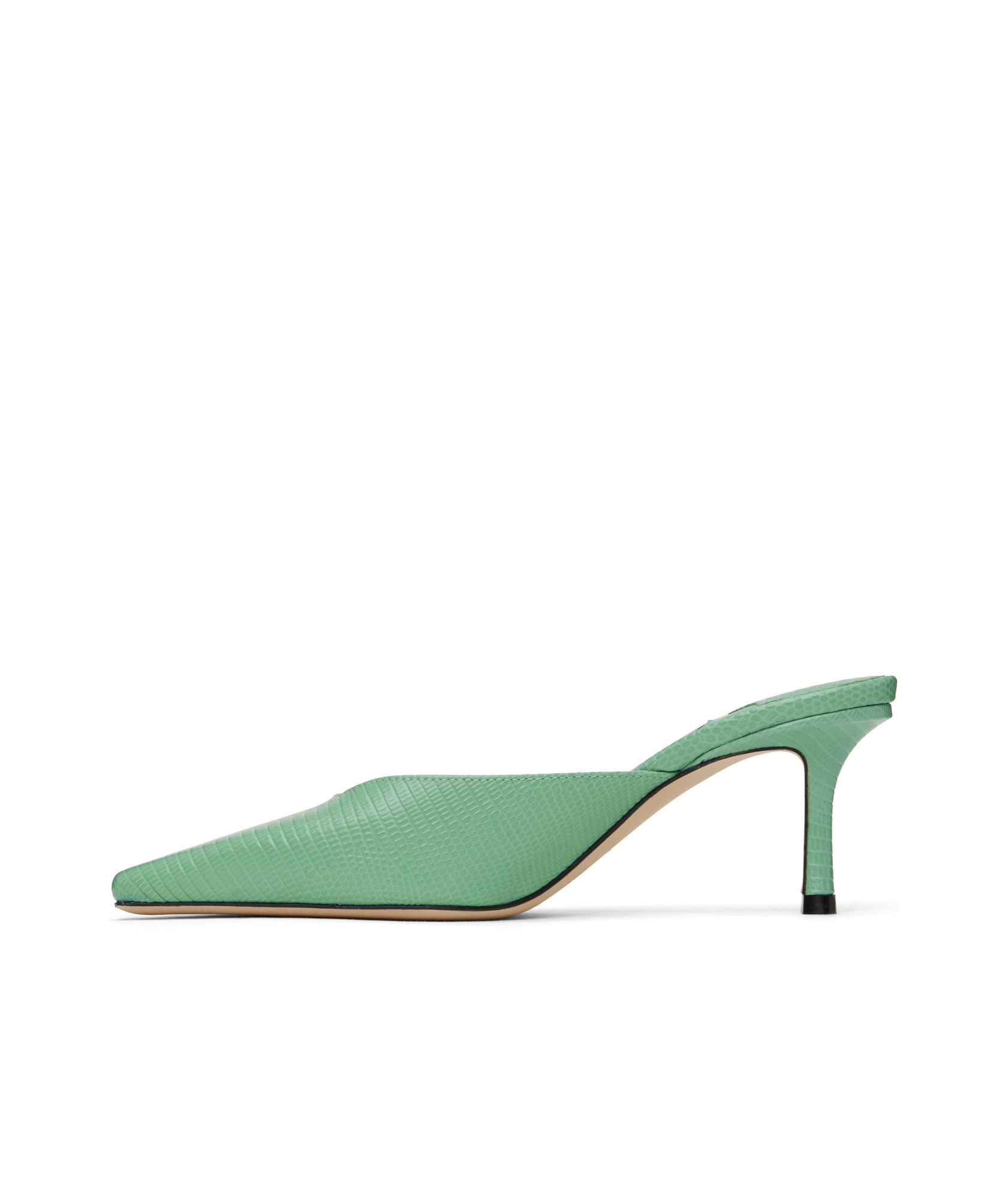 Jimmy Choo Vivi 65 Embellished Lizard-effect Leather Mules In Green
