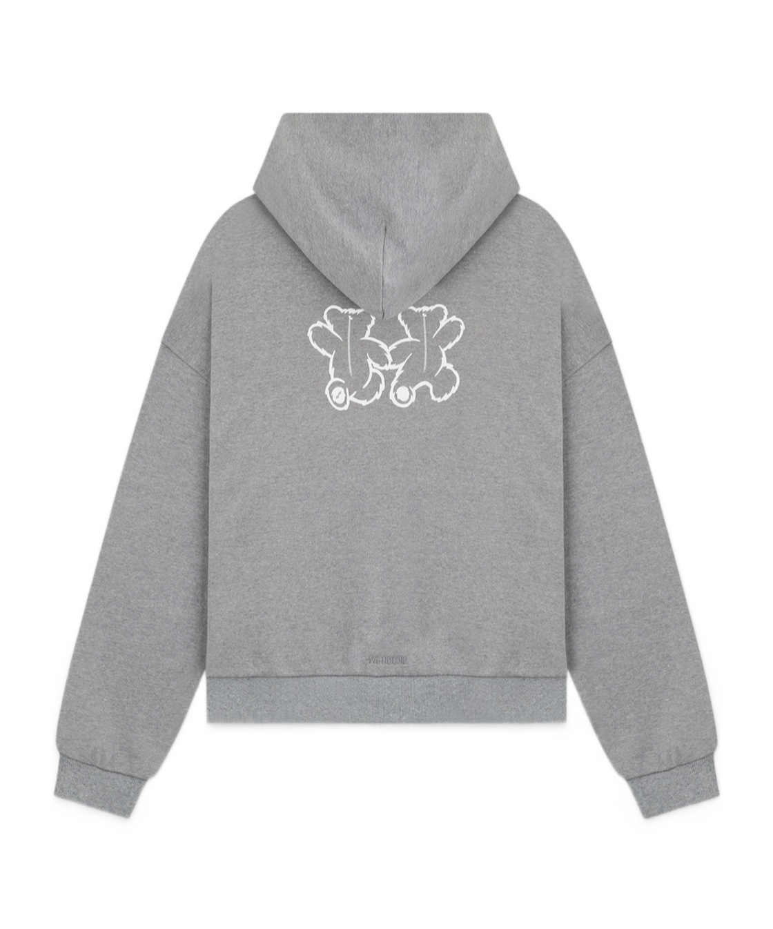 We11 Done Long-sleeved Hooded Hoodie In Gray