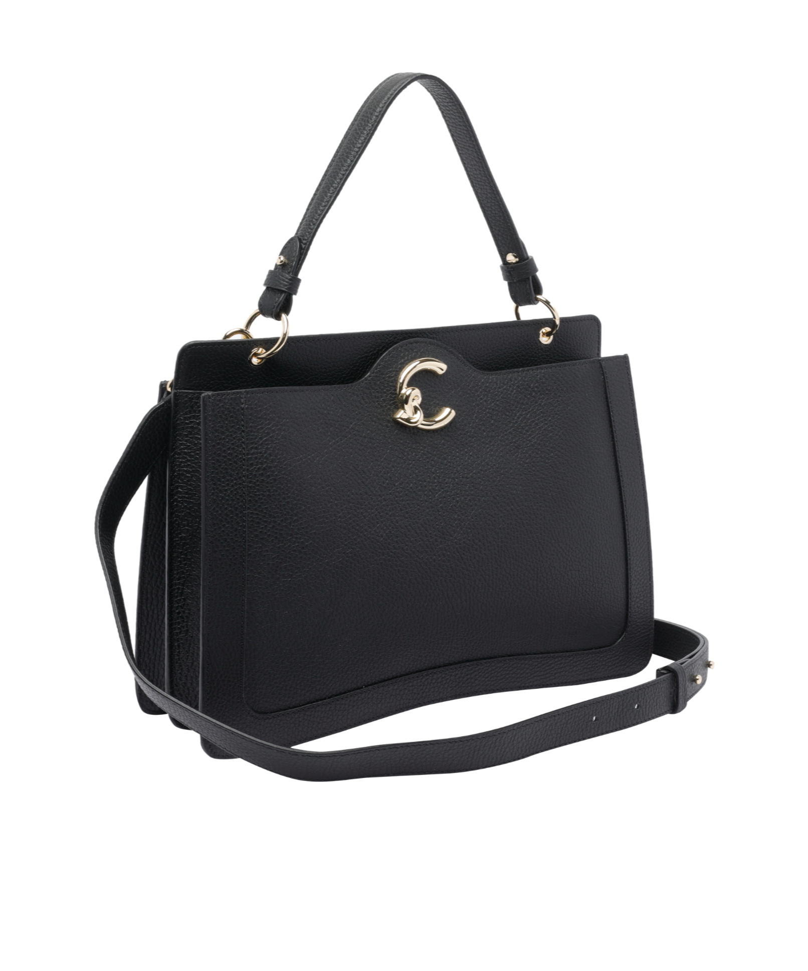 Coccinelle Leather Top-handle Tote Bag In Black