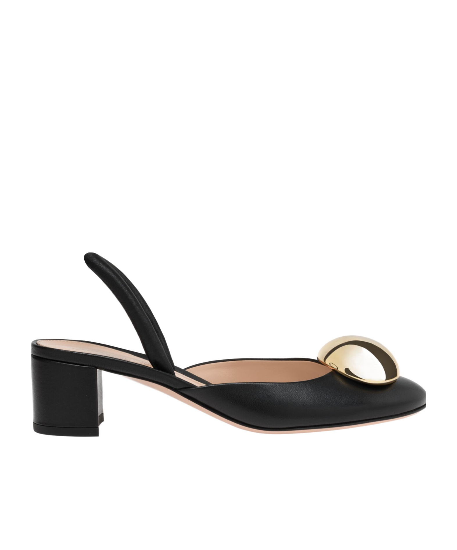 Gianvito Rossi Leather Dome Slingback Pumps In Black