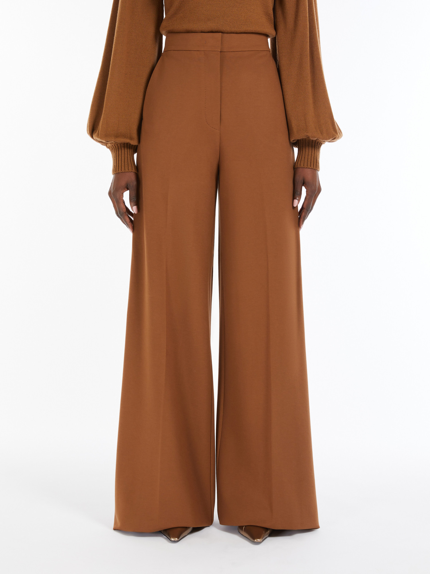 Max Mara Knitted Trousers In Brown