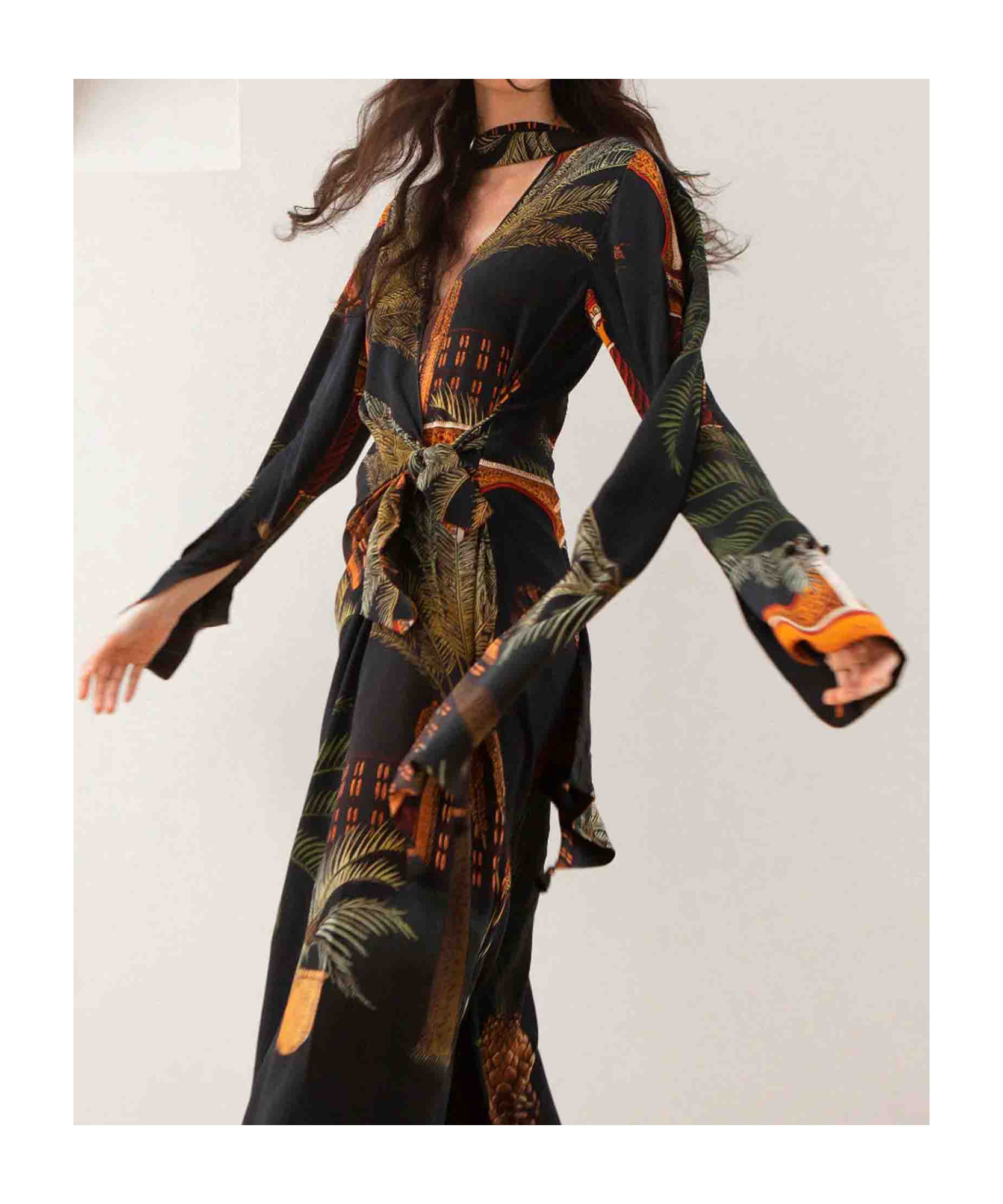 Johanna Ortiz Eternity Begins Wrapped Silk Maxi Dress In Multi