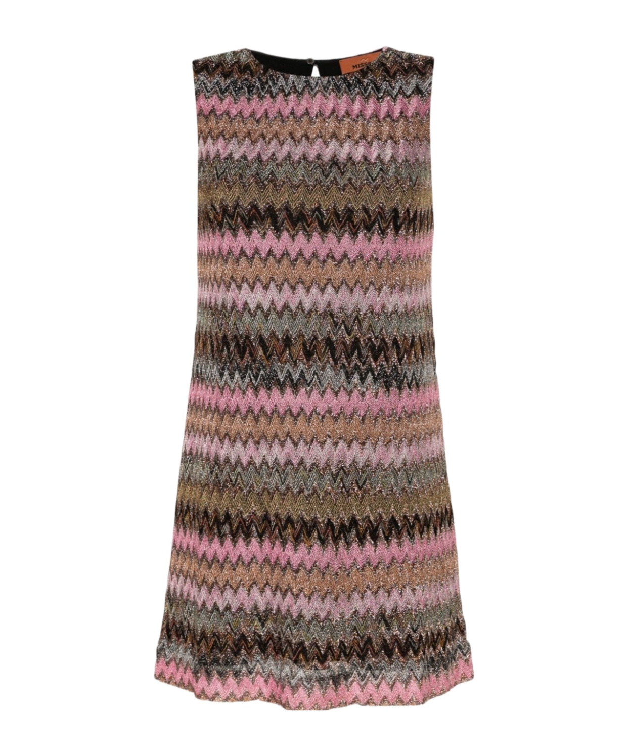 Missoni Zigzag Lurex Minidress In Brown