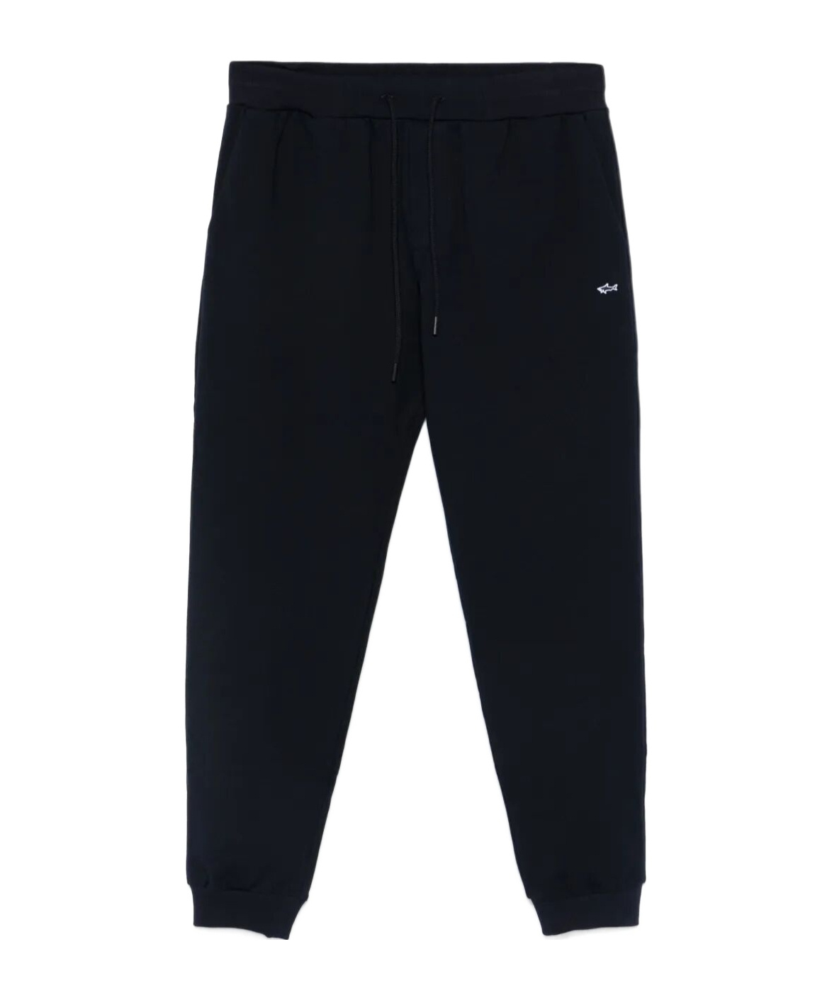 Paul & Shark Trousers Elastic Waistband Ribbed Cuffs In Black