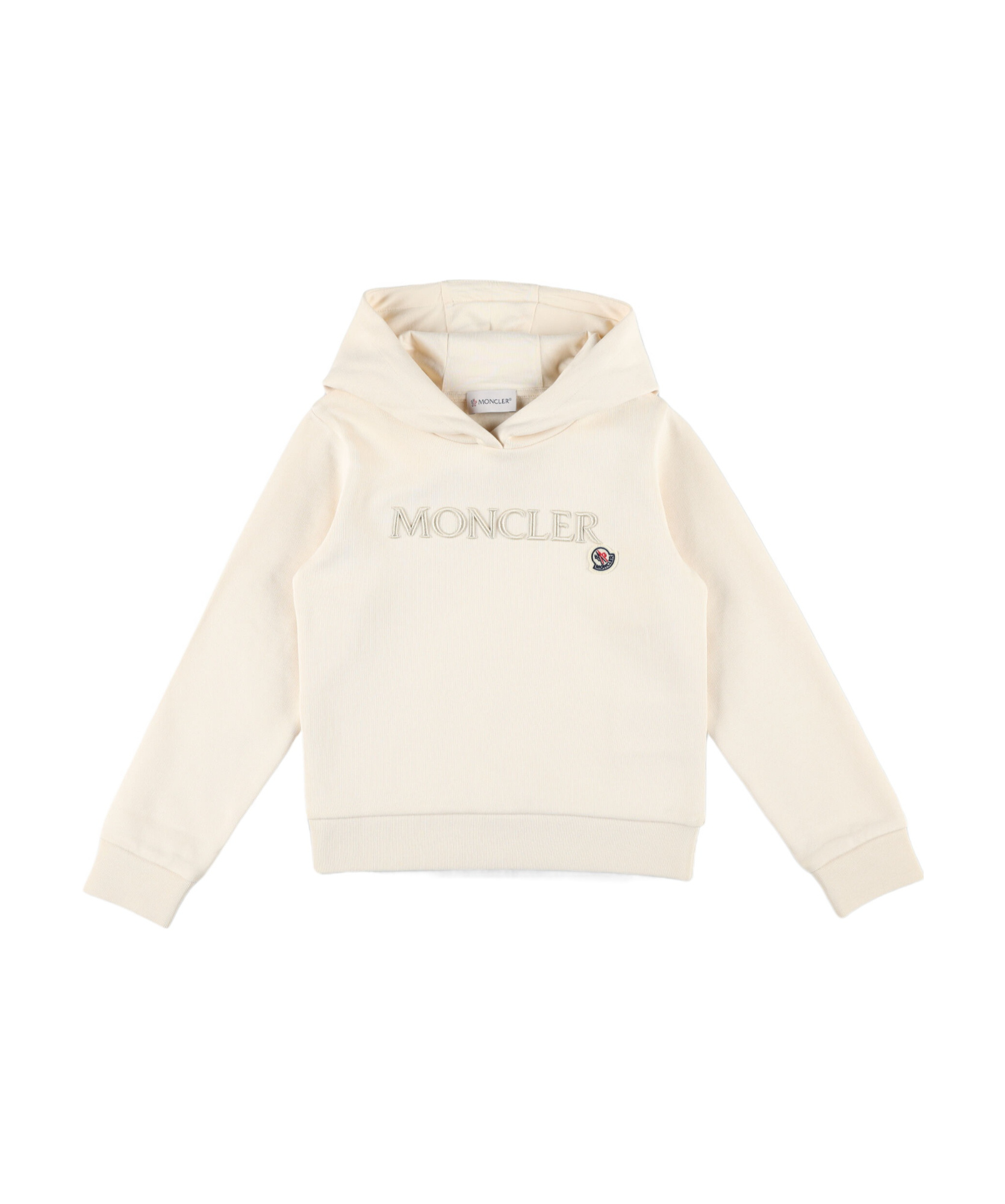 Moncler Enfant Logo Embroidered Hoodie In Nude