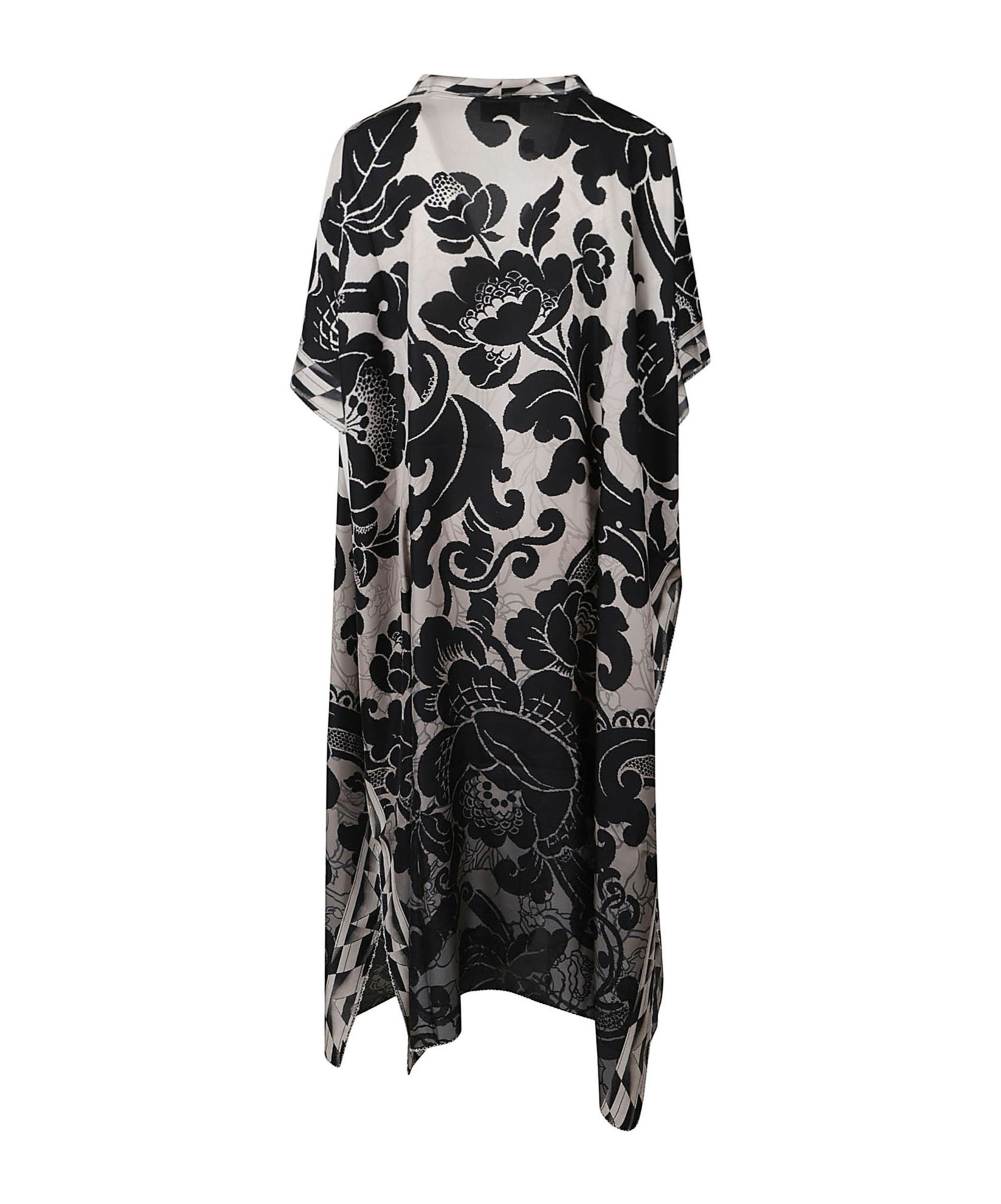 Pierre-louis Mascia Floral-print Handkerchief Silk Kaftan In Black