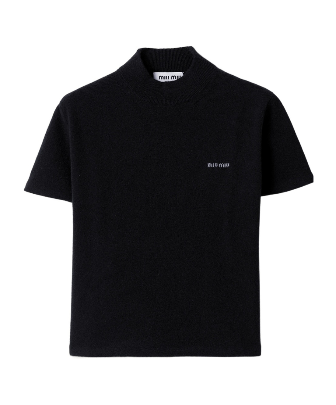 Miu Miu Ribbed Turtleneck Sweater In Black