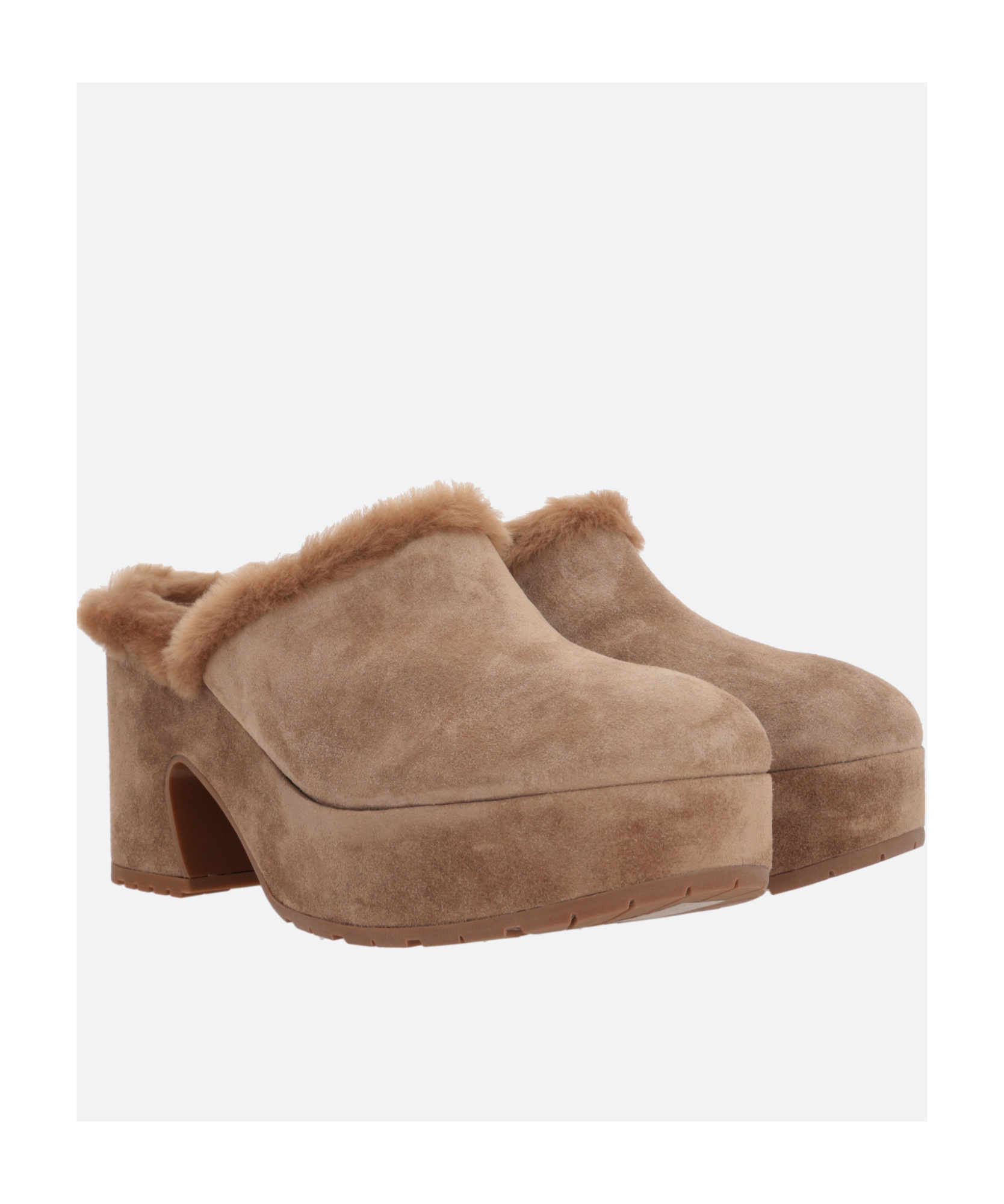 Gianvito Rossi Lyss 55 Clogs With Suede Platform In Brown