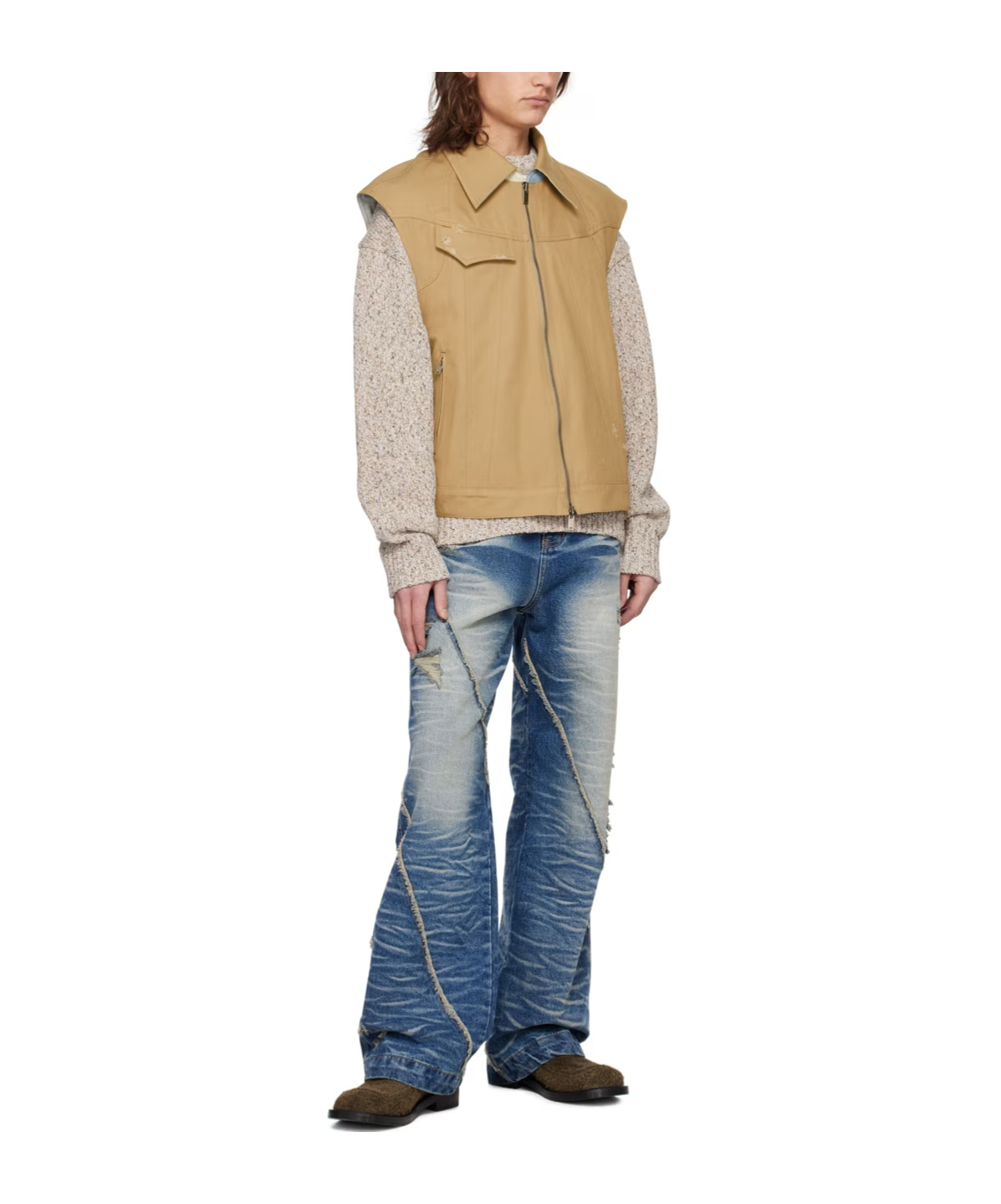Ader Error Poel Double-sided Vest In Brown