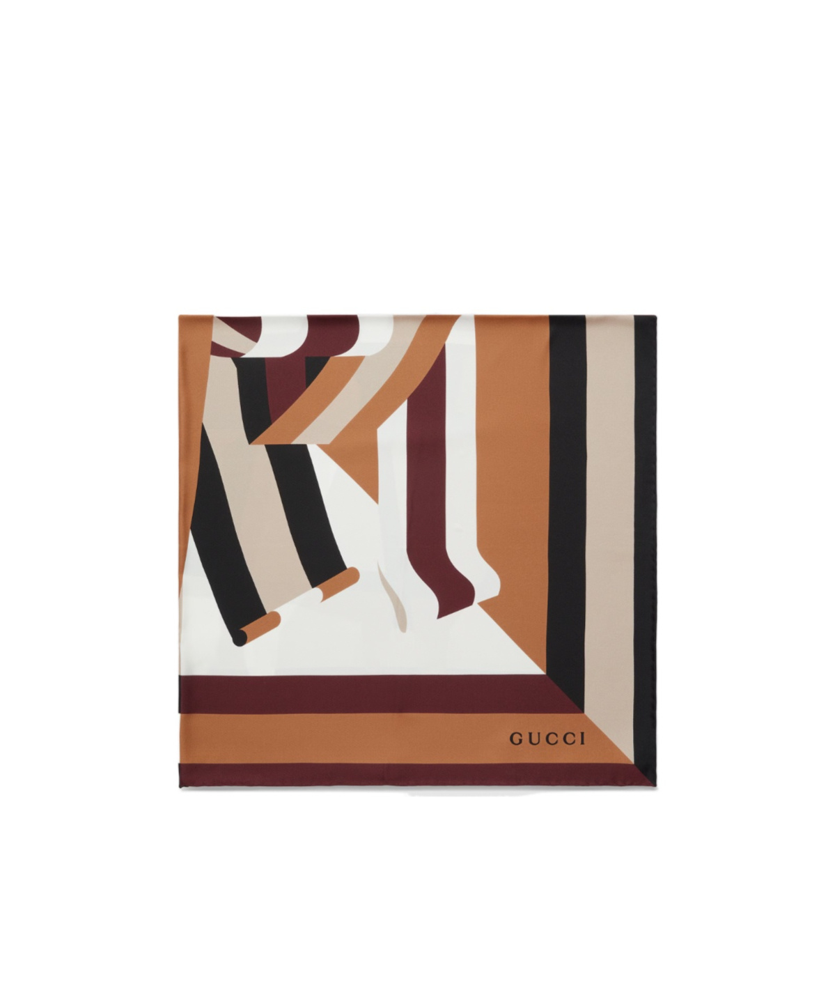 Gucci Equestrian Silk Square In Brown