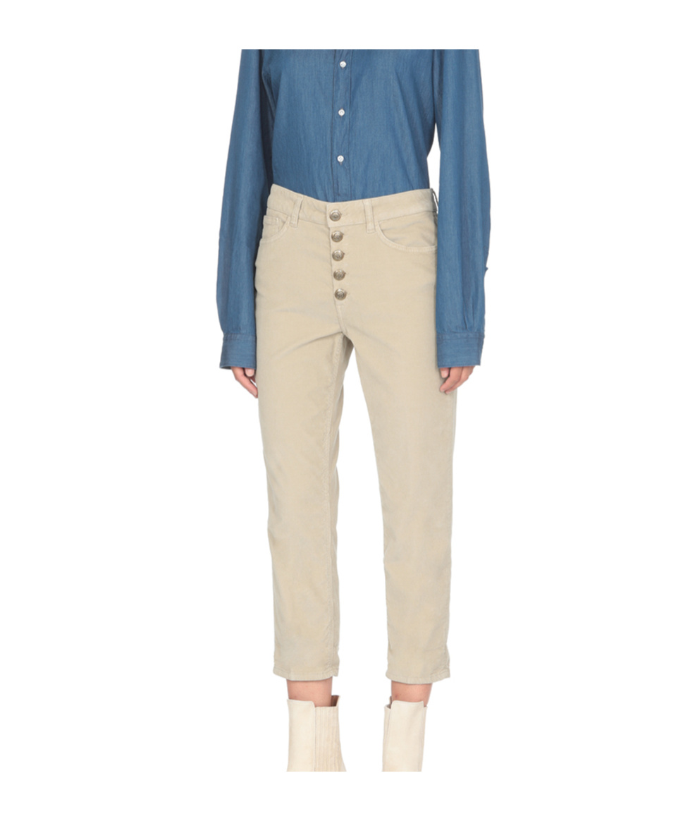 Dondup Button-up Cropped Jeans In Nude