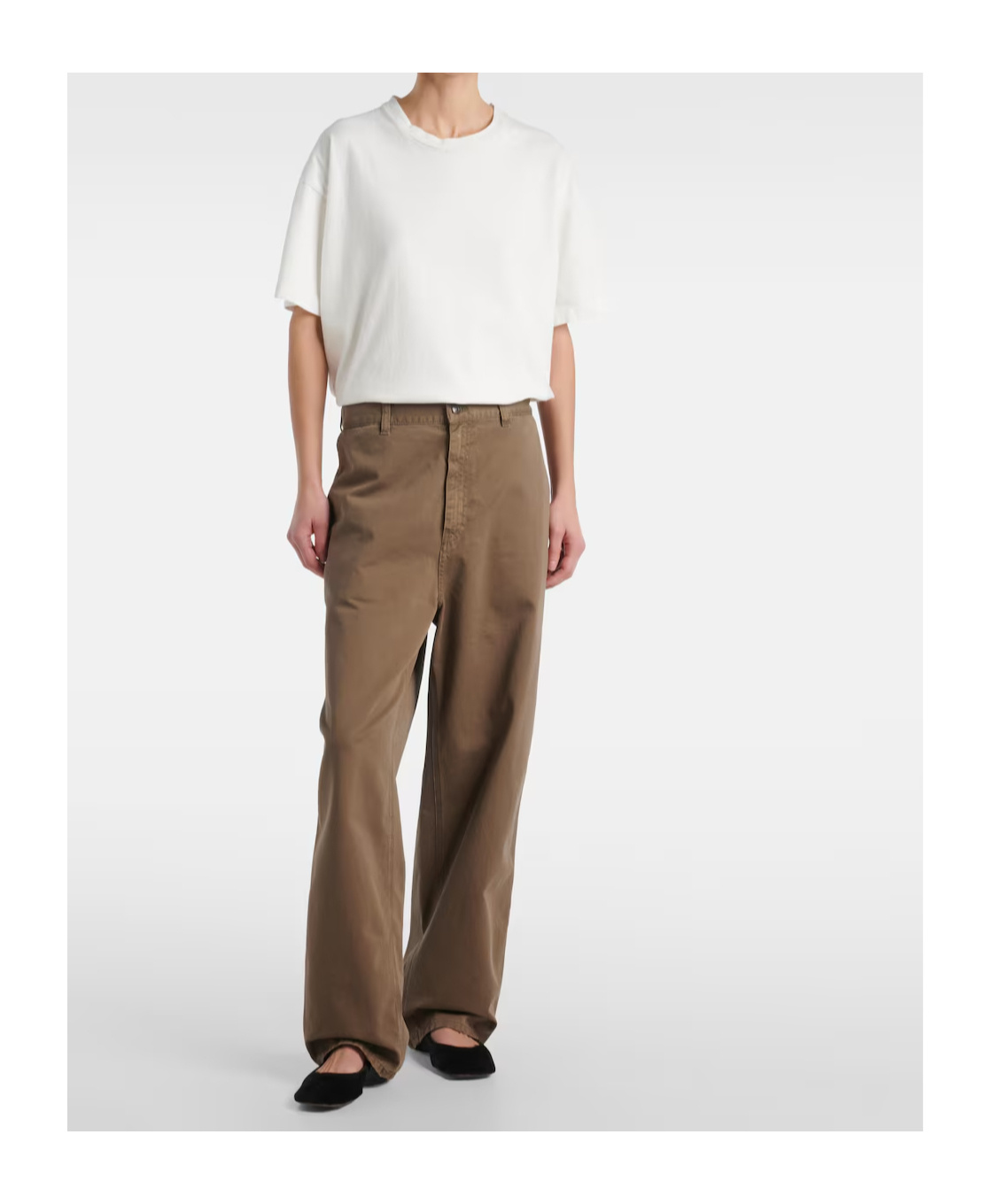 The Row Sharka Cotton Gabardine Wide-leg Pants In Brown