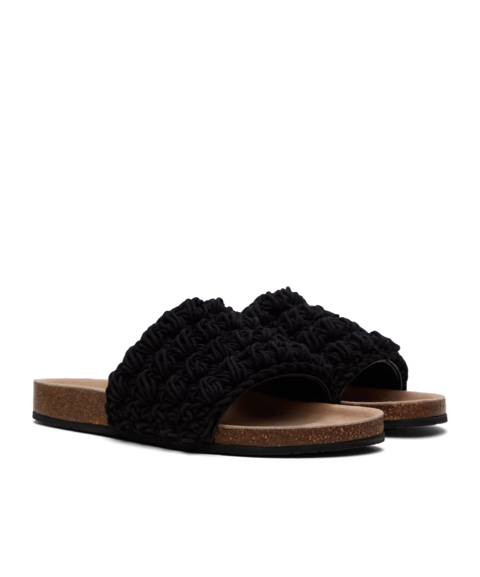 Jw Anderson Popcorn Slippers In Black
