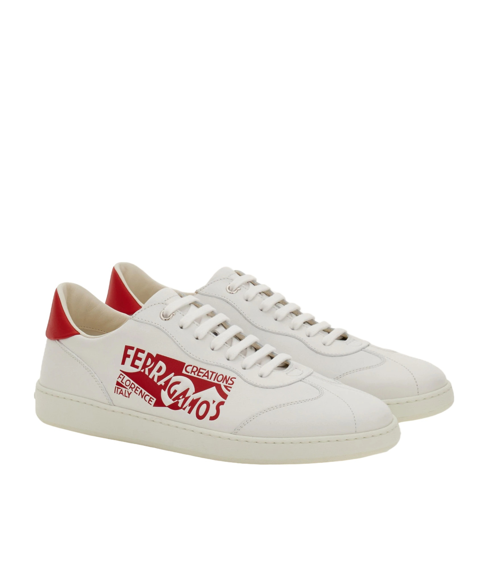 Ferragamo Logo-lacing Low-cut Casual Shoes In White