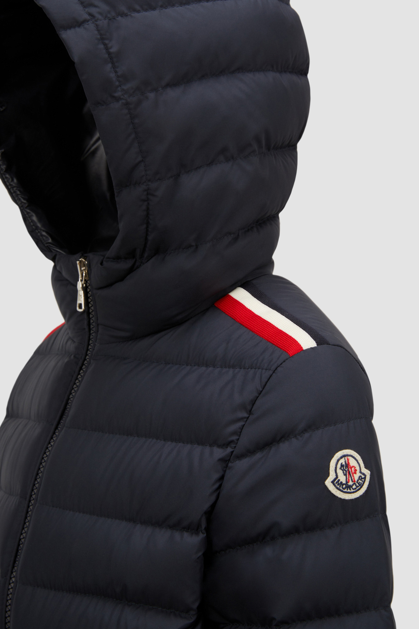 Moncler Long-sleeved Down Jacket In Blue