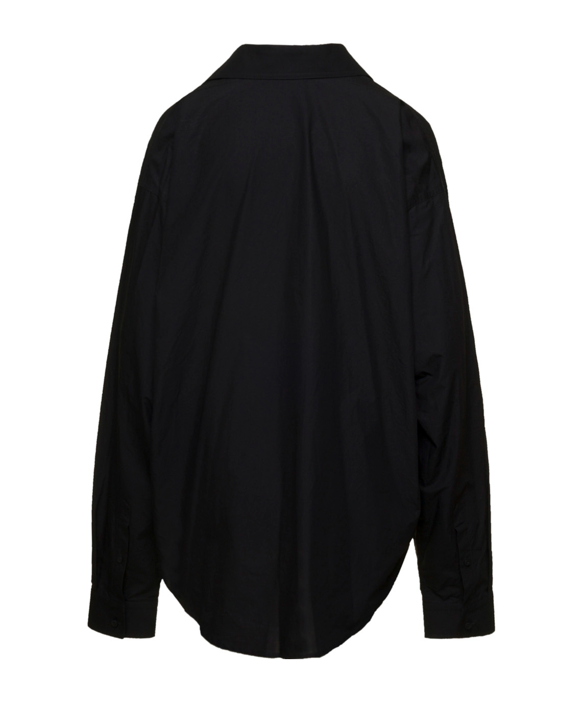 Balenciaga Black Maxi Shirt In Cotton Woman In Black