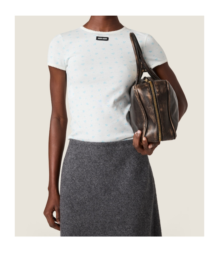 Miu Miu T-shirt And Polo Shirt In White