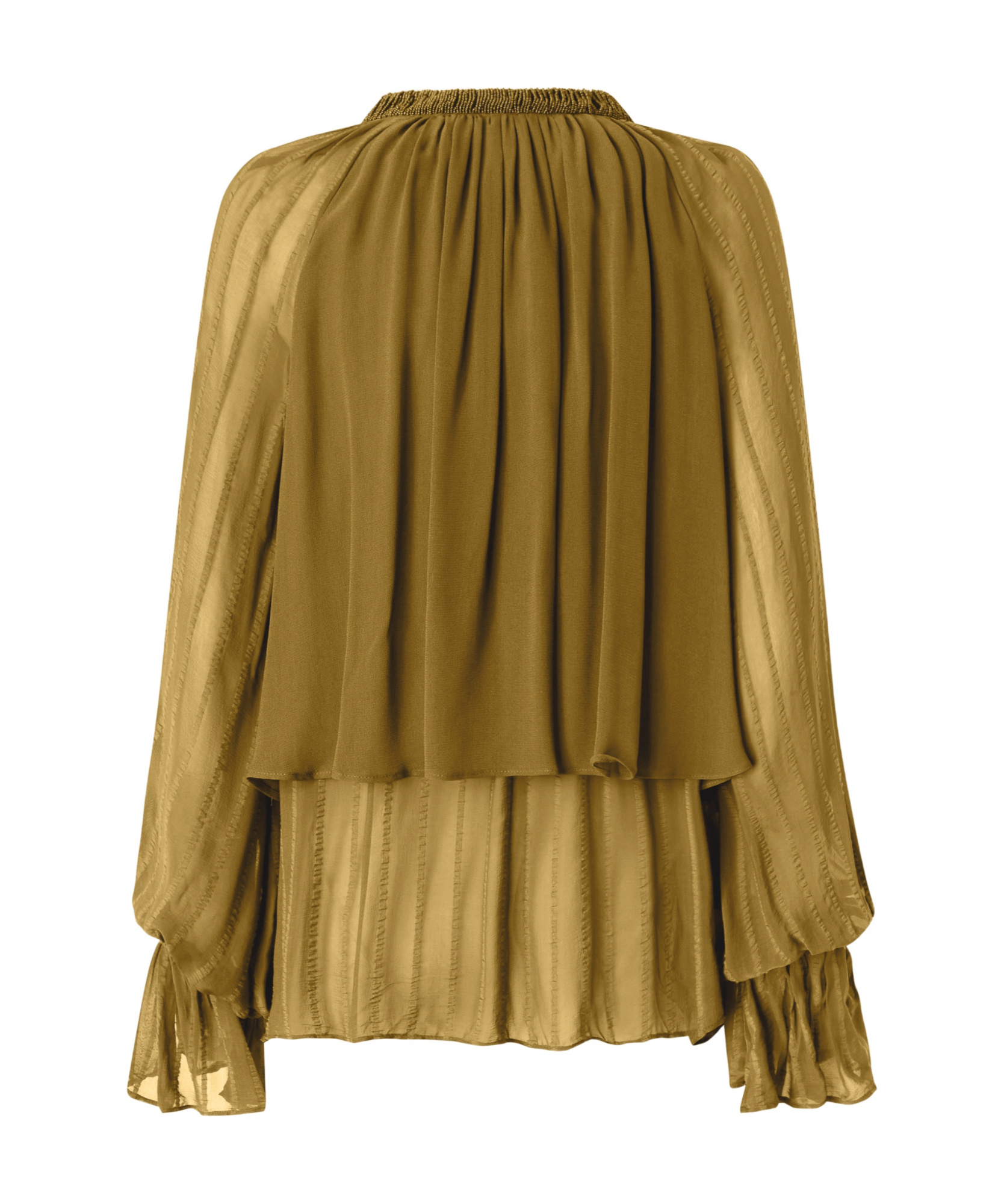 Pinko Striped Satin Blouse With Bead Embroidery In Brown