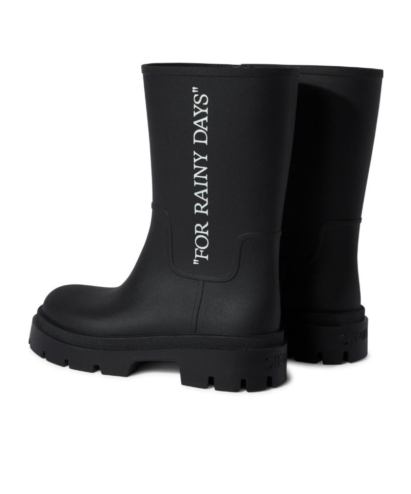 Off-white Round-head Rain Boots In Black