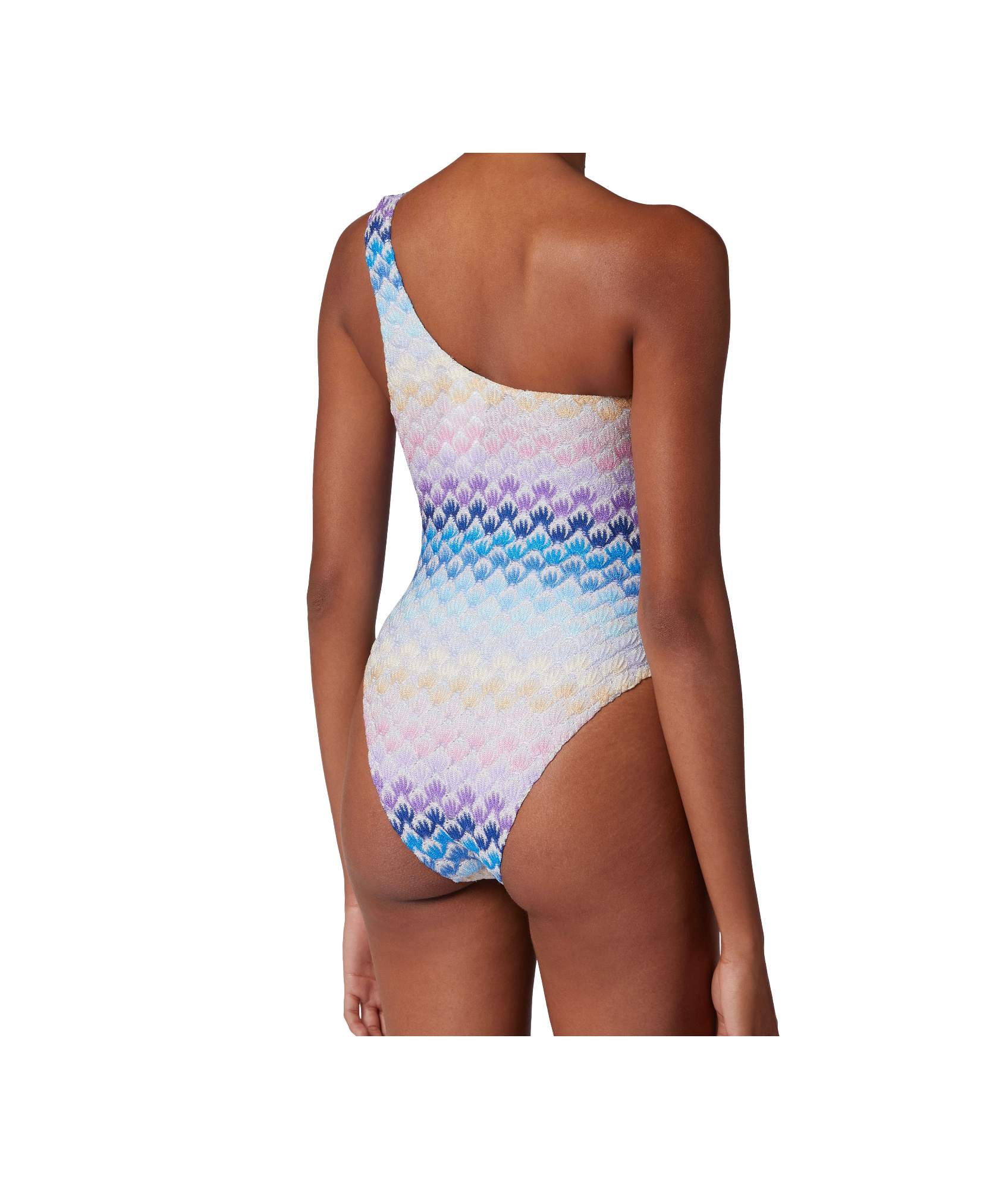 Missoni Lace-effect One-shoulder One-piece Swimming Costume With Lurex In White
