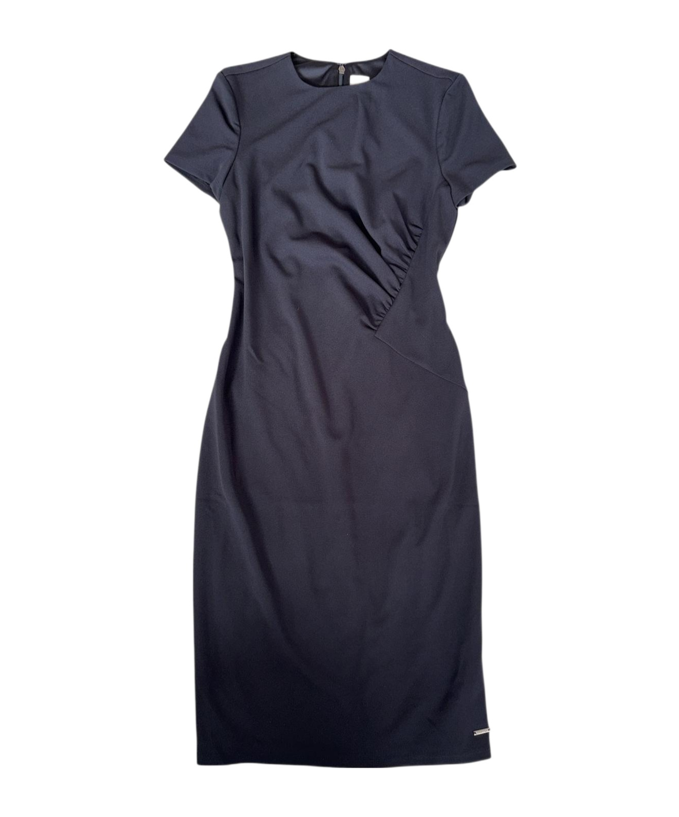 Calvin Klein Crew-neck Midi Dress In Black