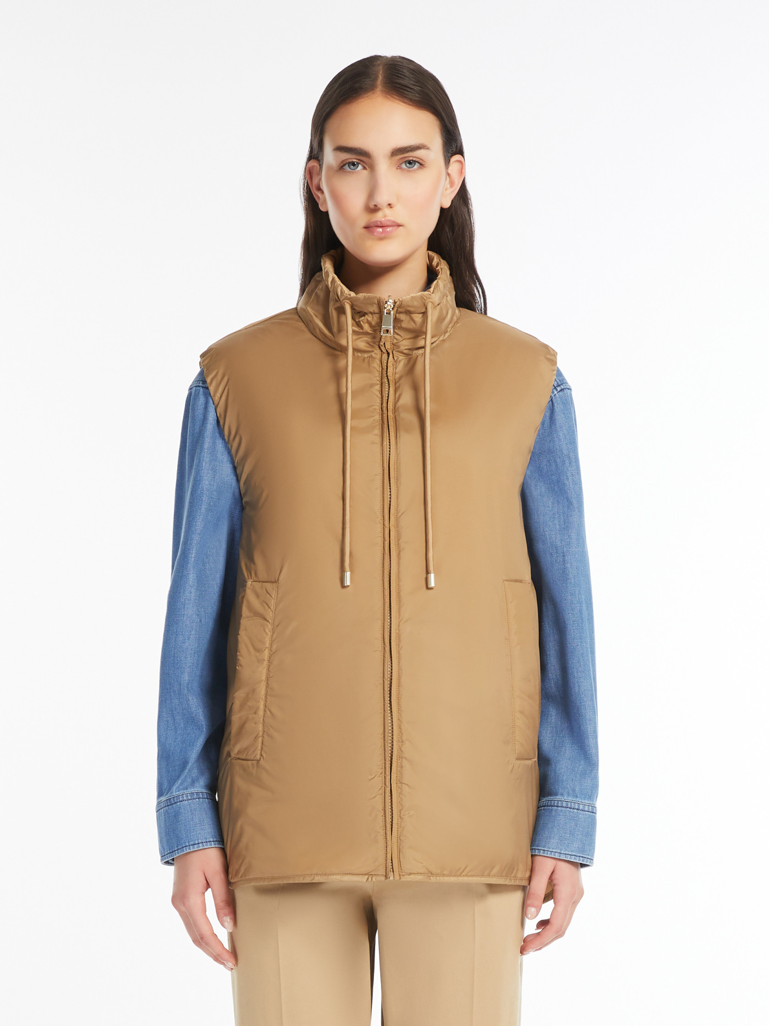 Weekend Max Mara Waterproof Canvas Double-sided Cotton Vest In Nude