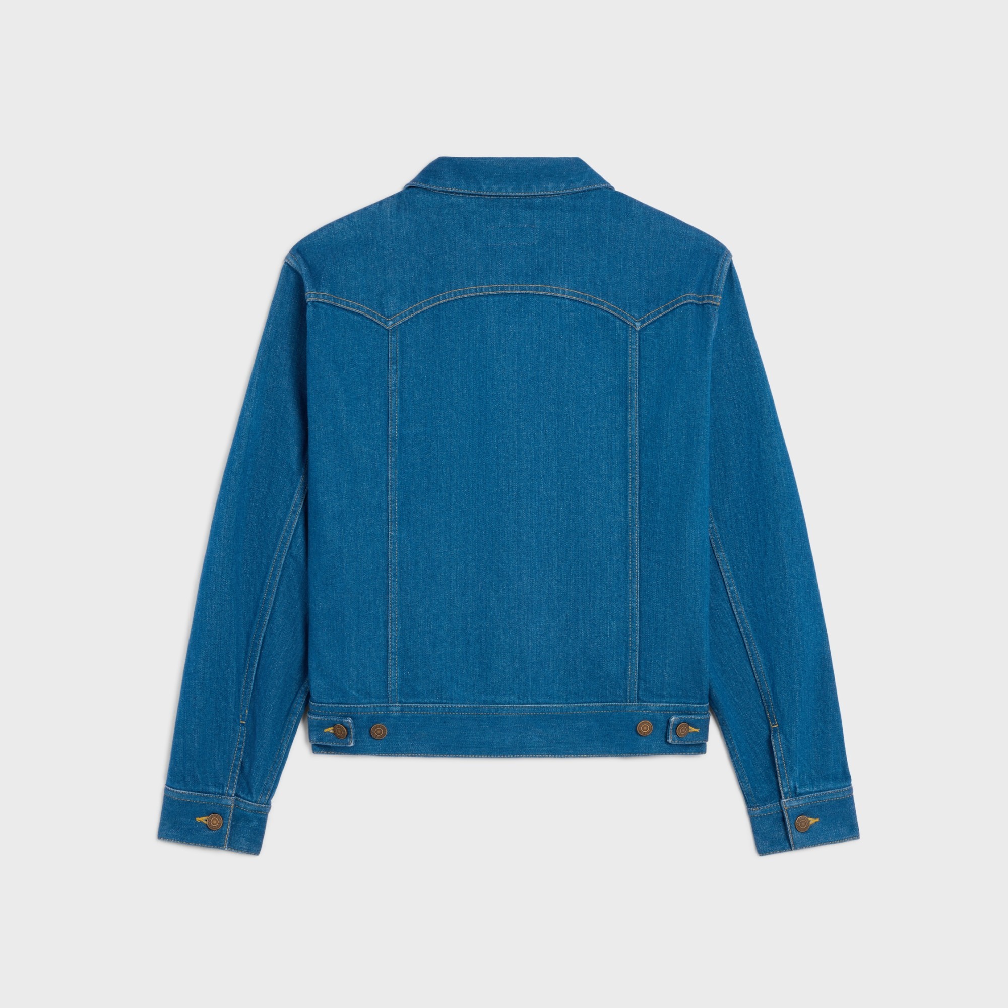 Celine Trucker Jacket In Cotton Denim In Blue