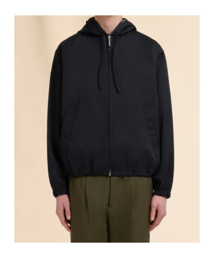 Marni Hooded Zip-up Jacket In Black