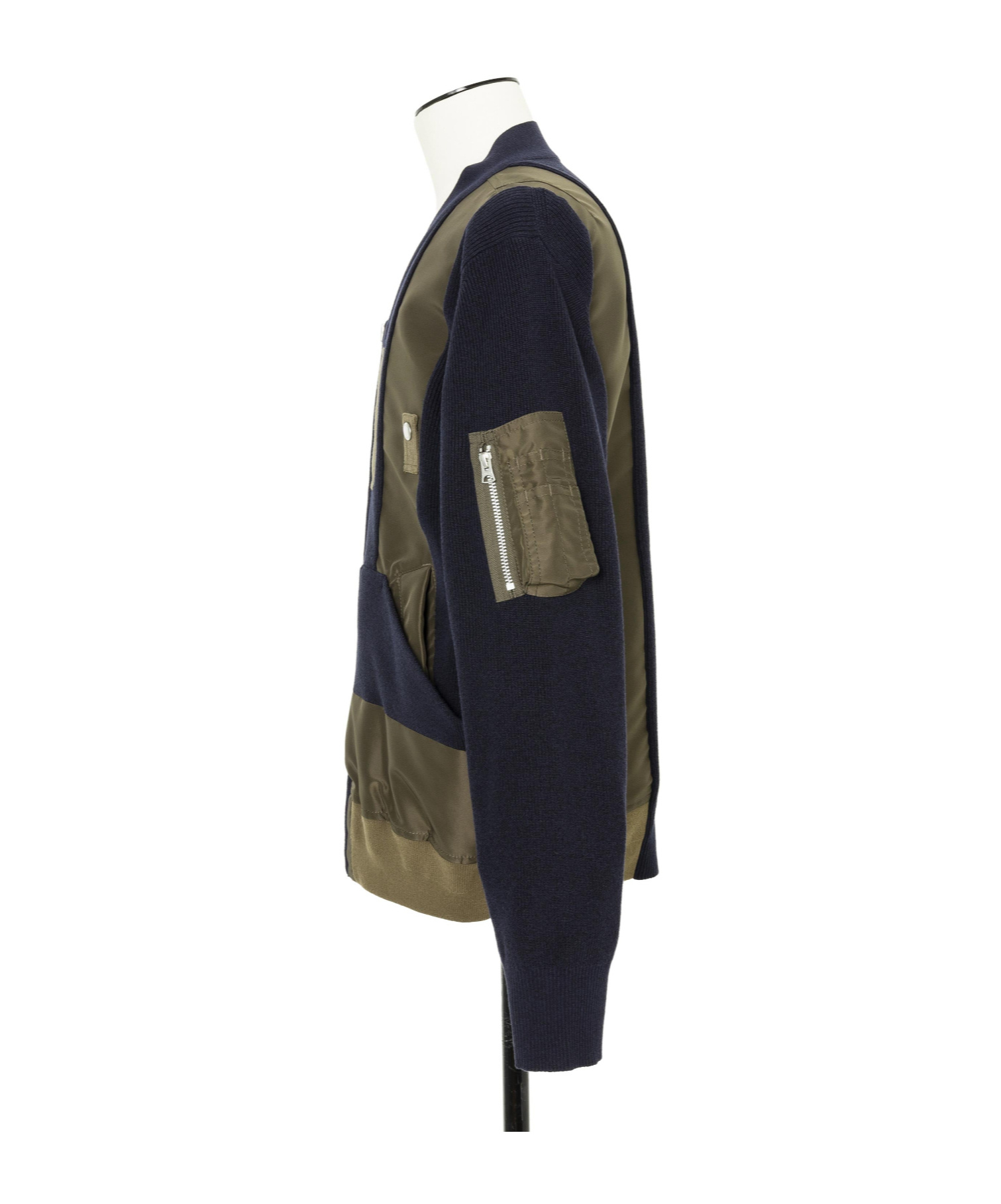 Sacai Nylon Twill X Knit Blouson In Multi