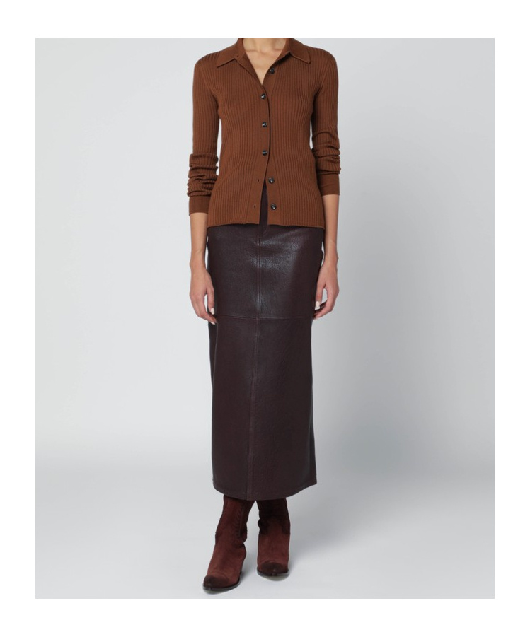 Roberto Collina Button Long-sleeved Sweater In Brown