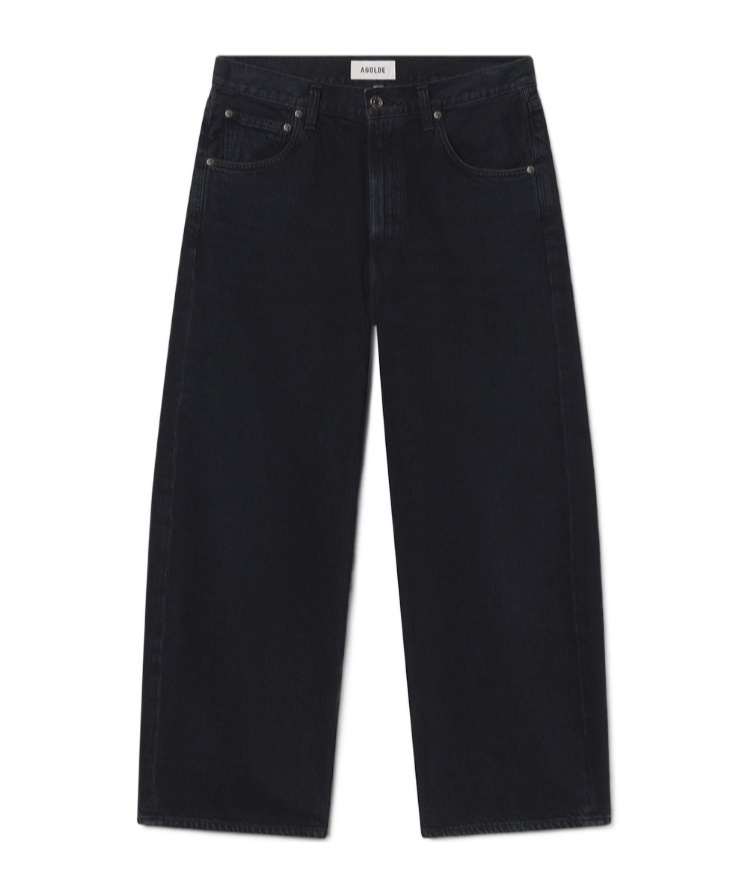 Agolde Low Curved Jeans In Black