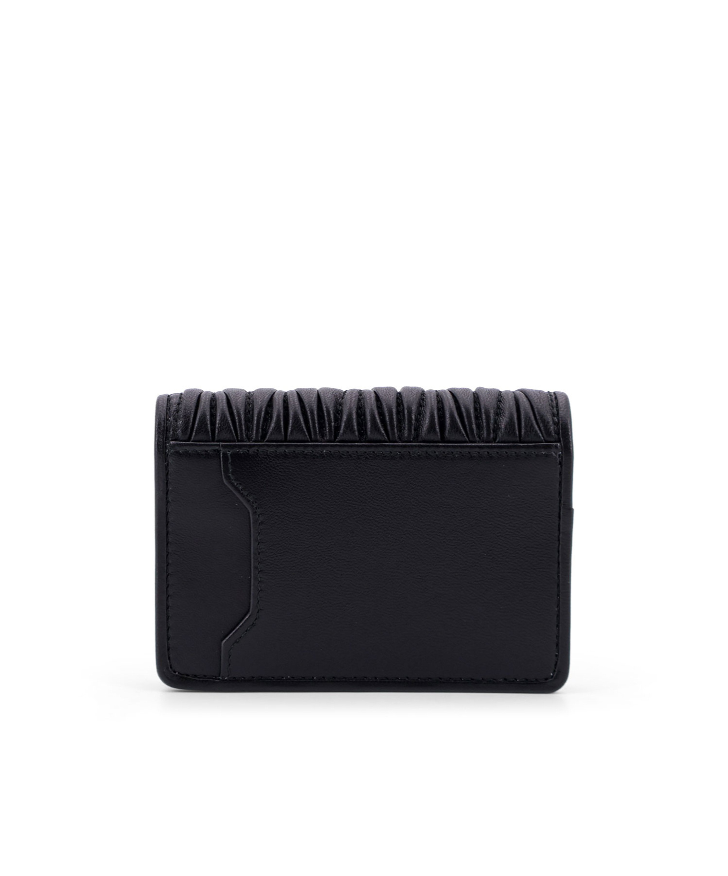 Miu Miu Black Leather Card Holder In Black