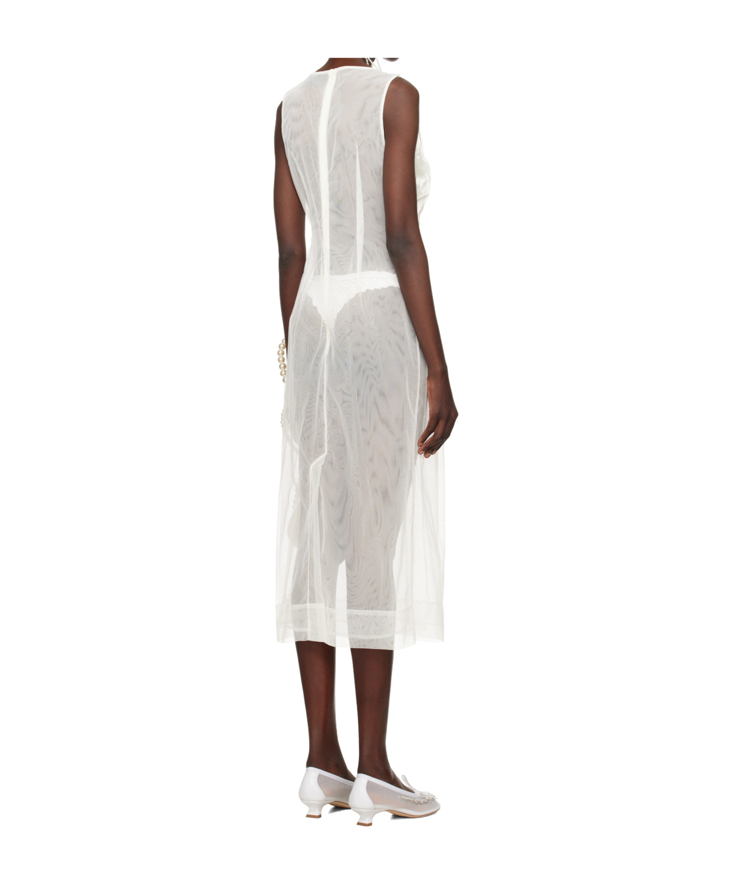 Simone Rocha Ssense Exclusive Bridal Capsule Carnation Dart Midi Dress In White