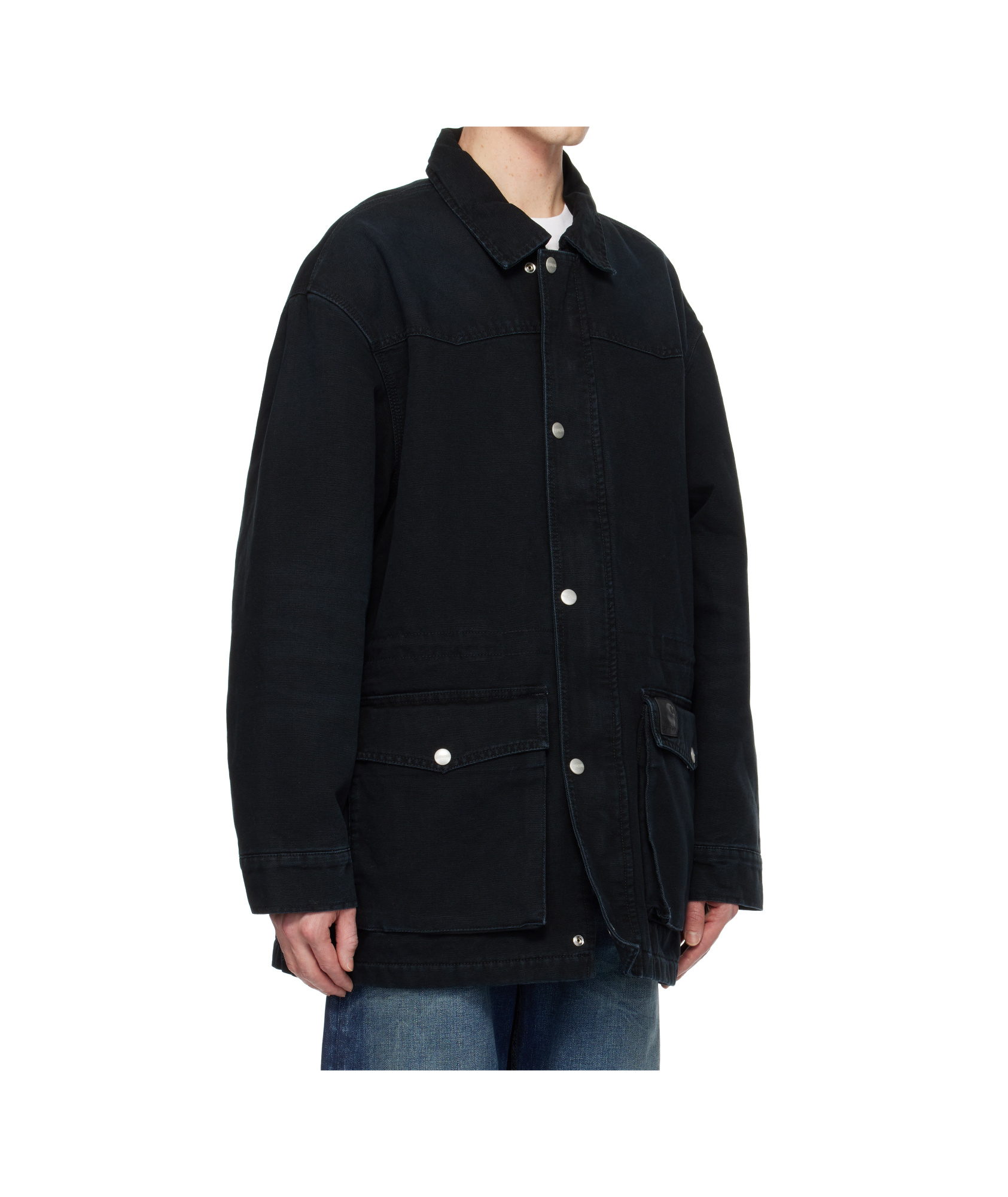Carhartt Flap-pocket Denim Jacket In Black