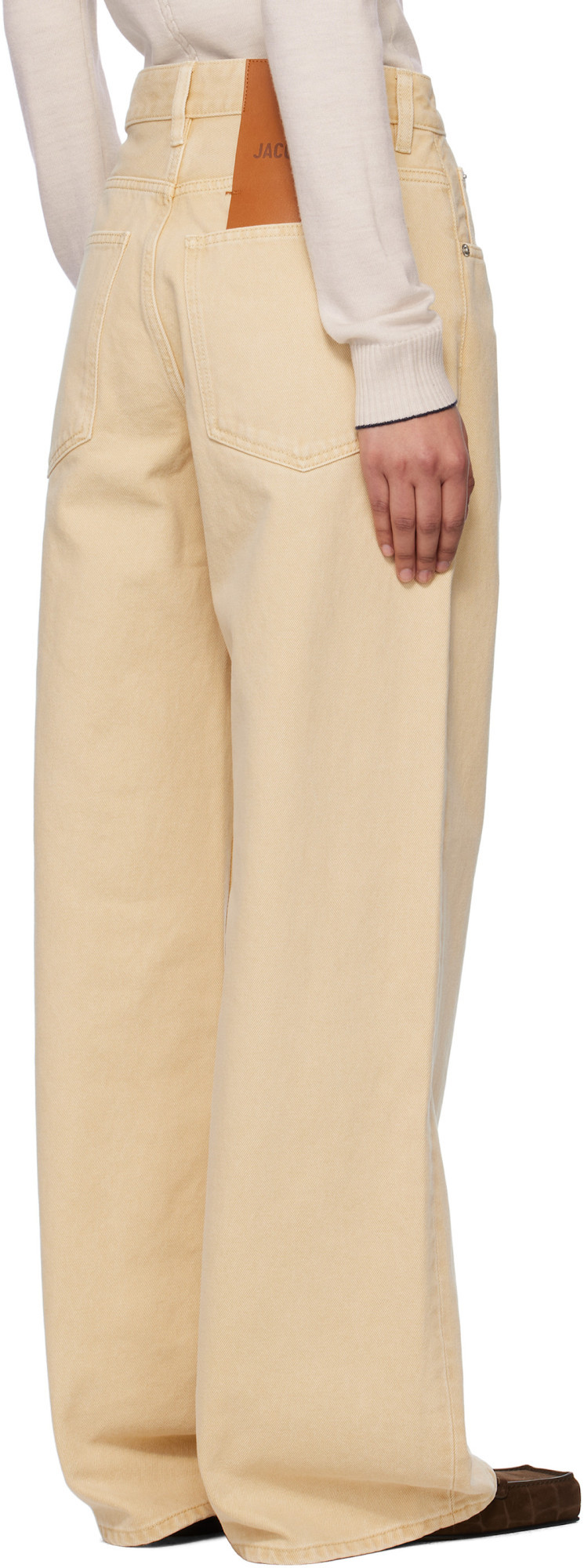 Jacquemus Le De Nimes High-rise Bootcut Jeans In Nude