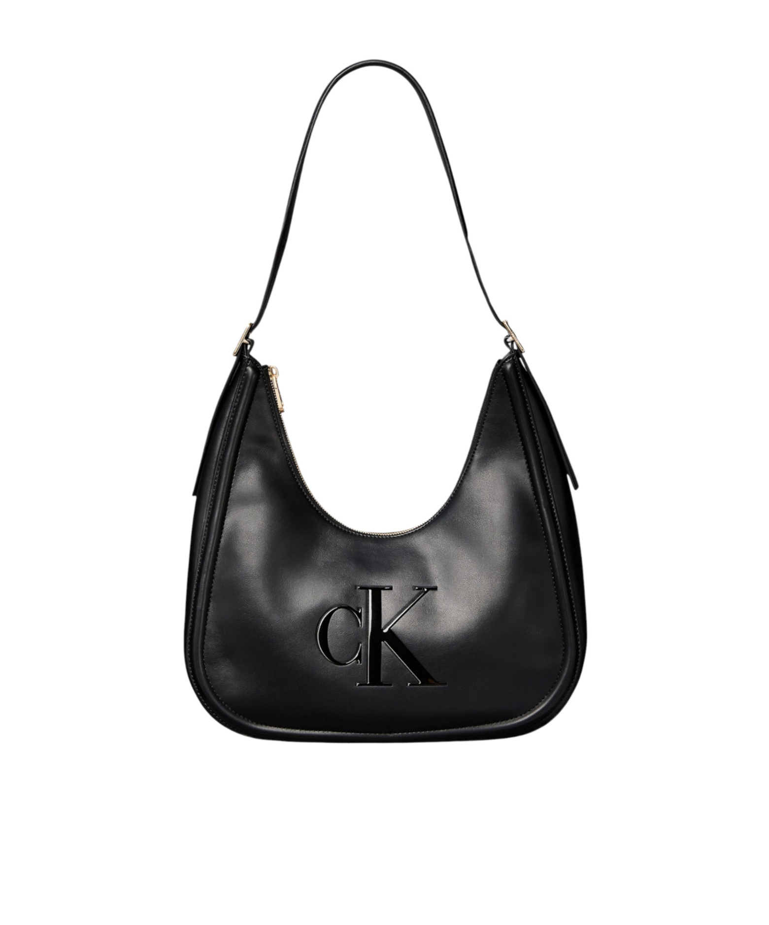 Calvin Klein Soft Touch Crescent Logo Hobo Bag In Purple