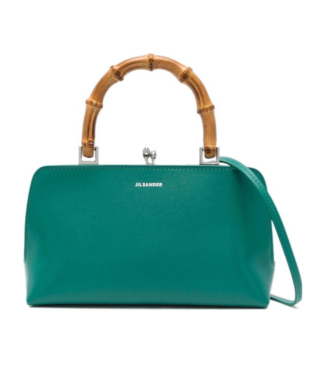 Jil Sander Metal Frame Detail Shoulder Bag In Green