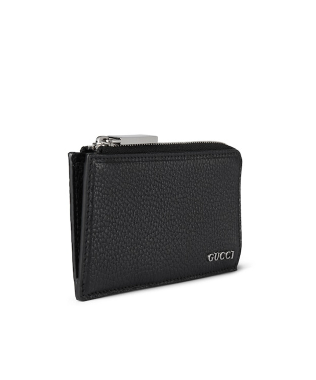 Gucci Logo-lettering Leather Wallet In Black