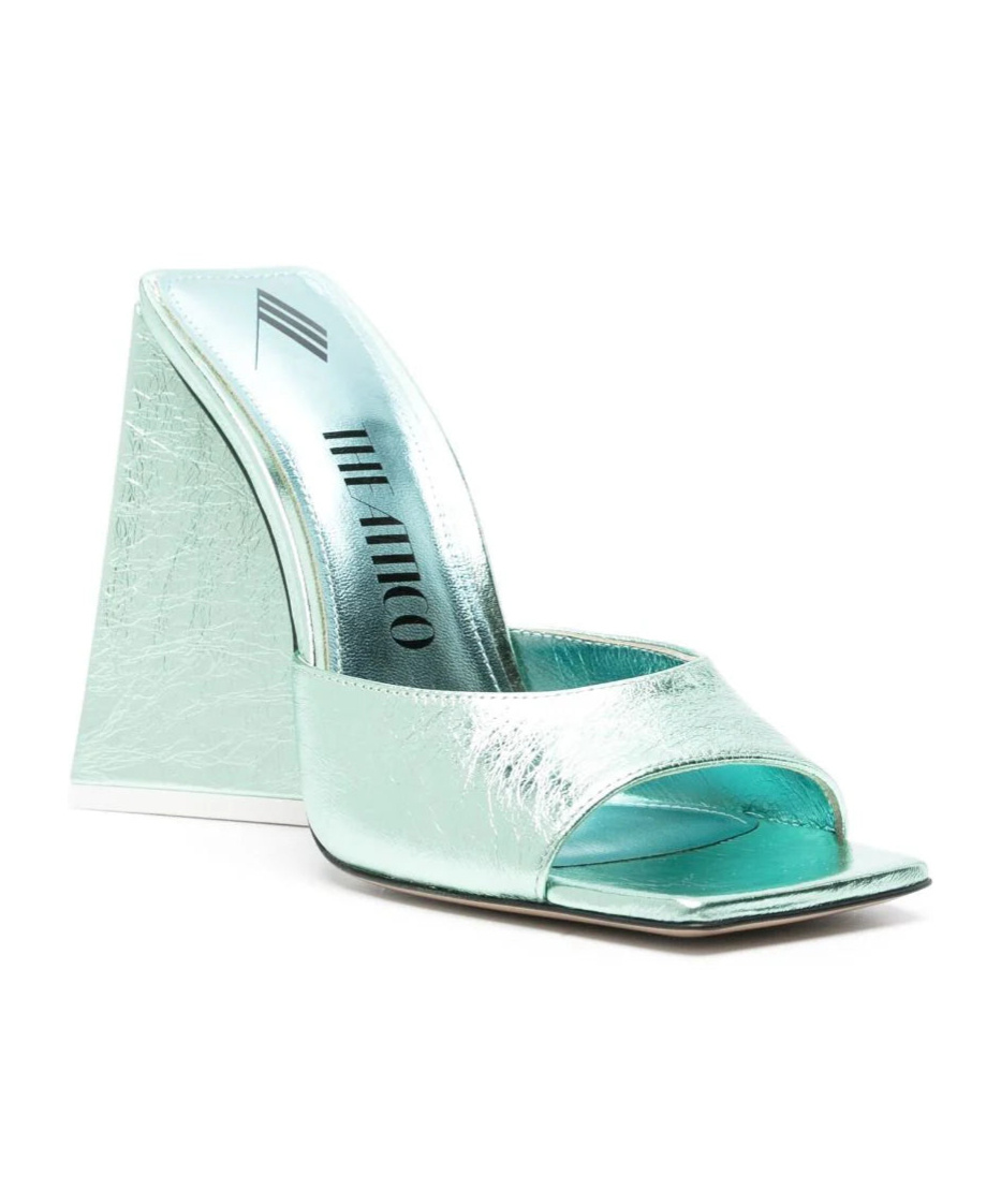 Attico Devon 115mm Leather Mules In Green