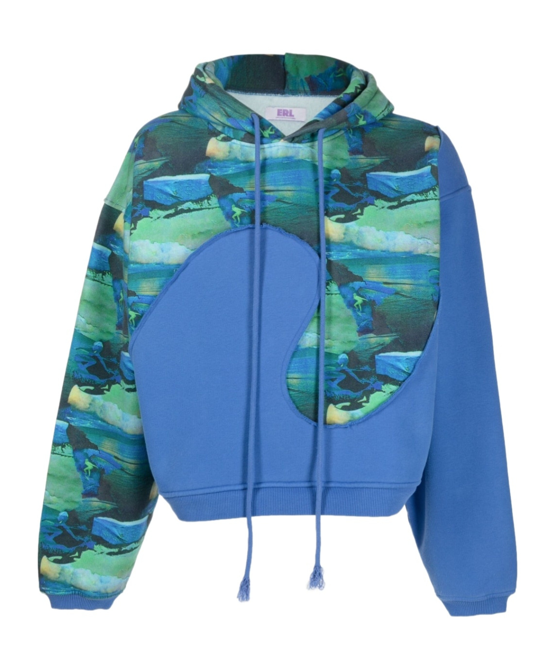 Erl Surfing Print Swirl Hoodie In Blue