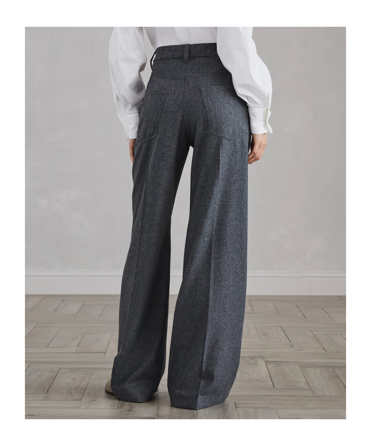 Brunello Cucinelli Wide-leg Tailored Trousers In Black